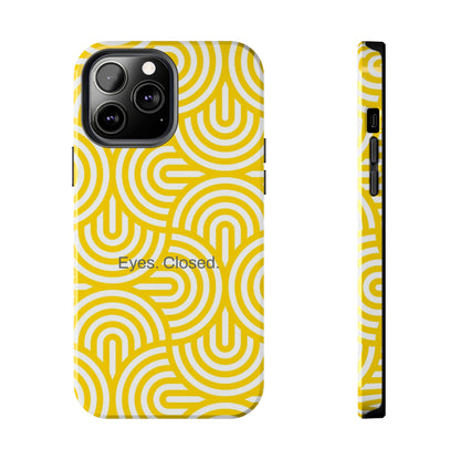 Eyes. Closed. / Yellow Geo iPhone Case