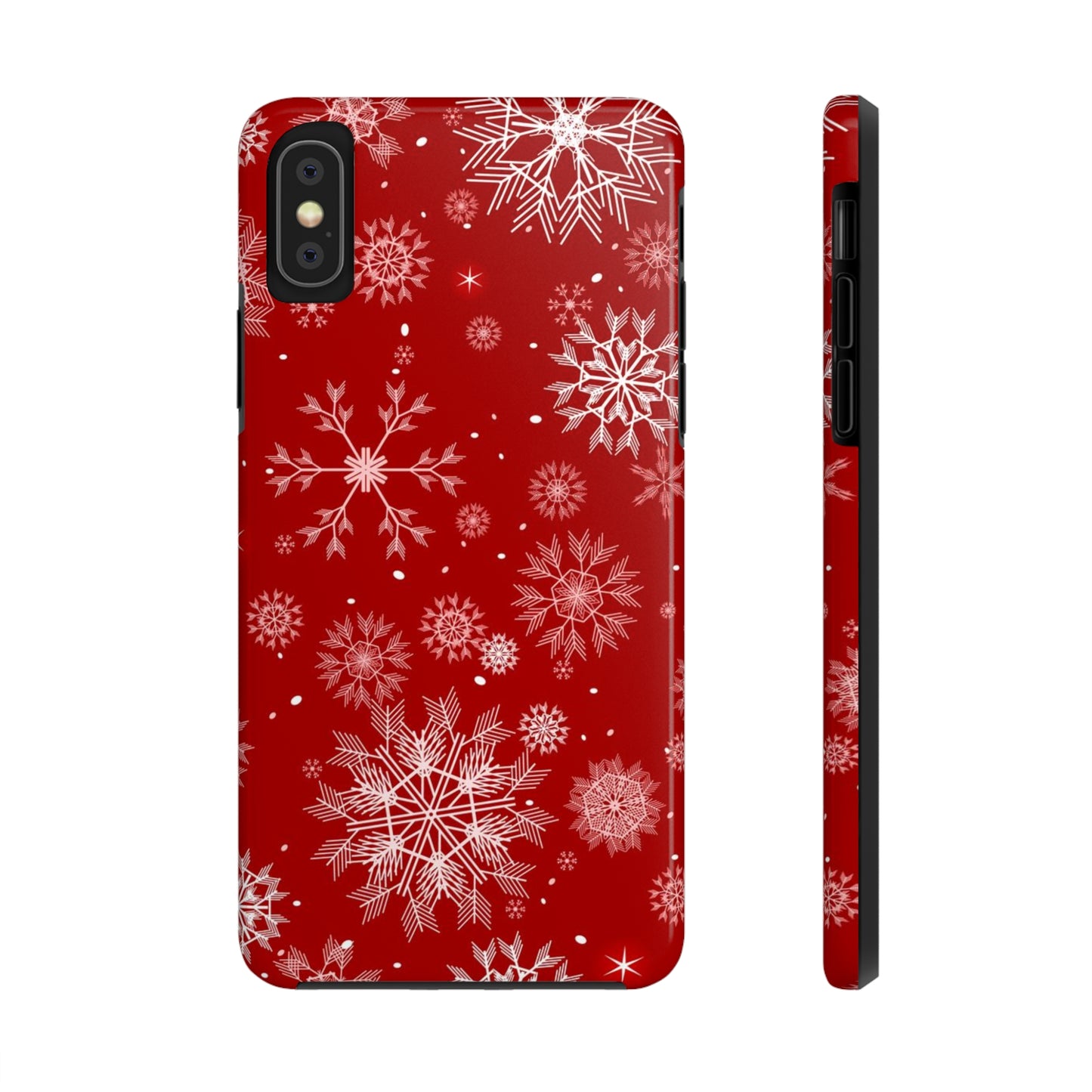 Christmas Snowflakes On Red / iPhone Case