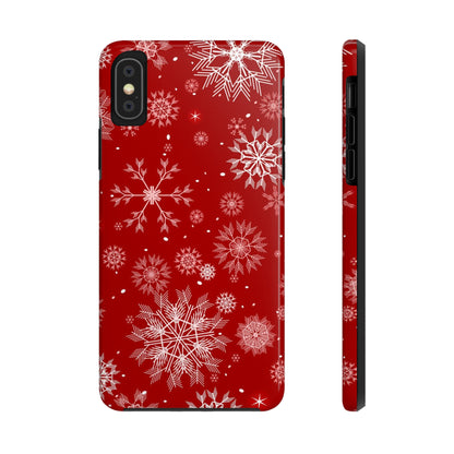 Christmas Snowflakes On Red / iPhone Case