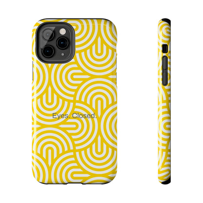 Eyes. Closed. / Yellow Geo iPhone Case