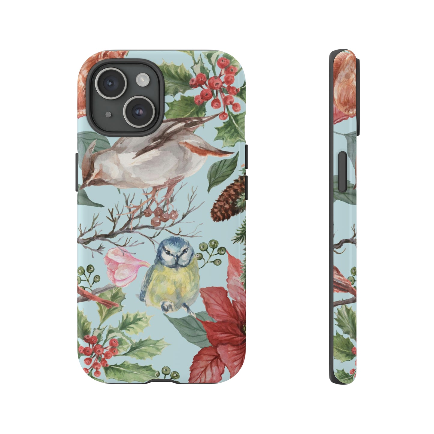 iPhone 15 Series Christmas Holiday Birds / Tough Case