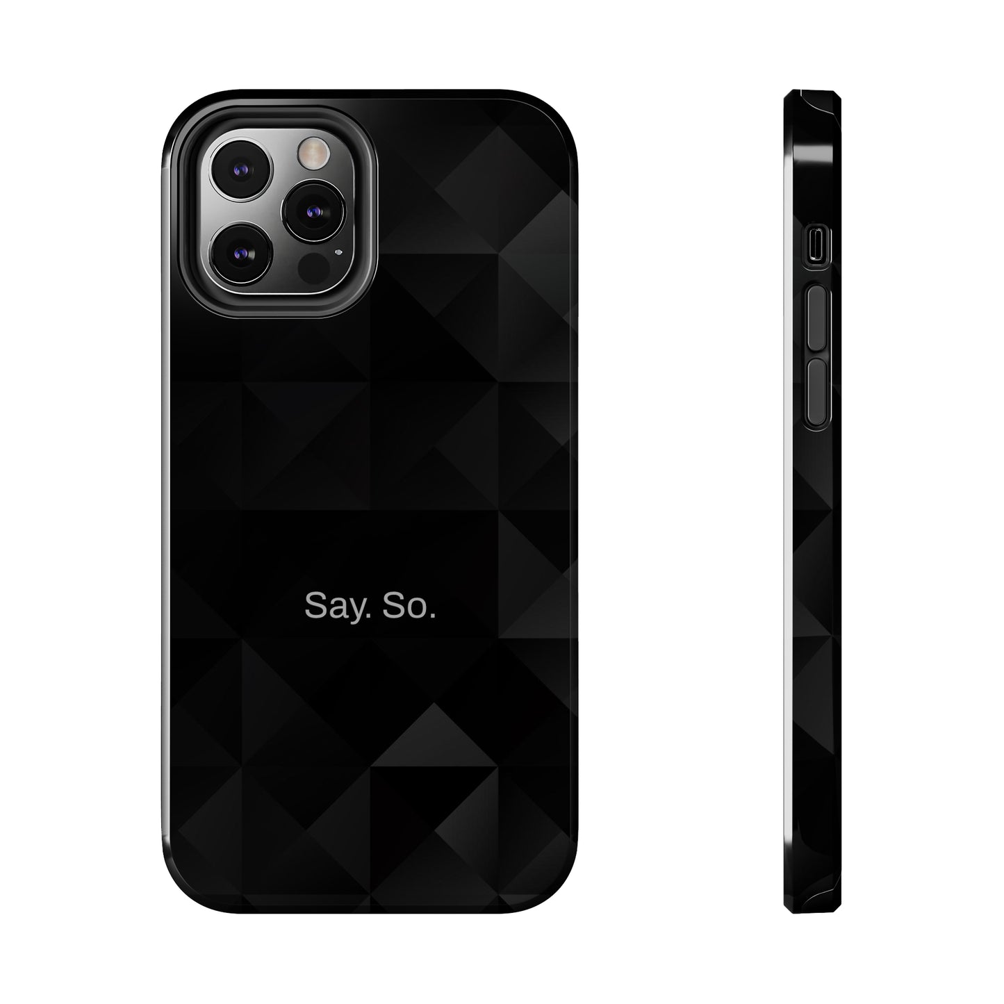 Say. So. / Black Grid iPhone Case