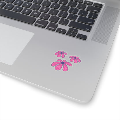 Cute Retro Pink Flower Sticker - Kiss-Cut Sticker (3)