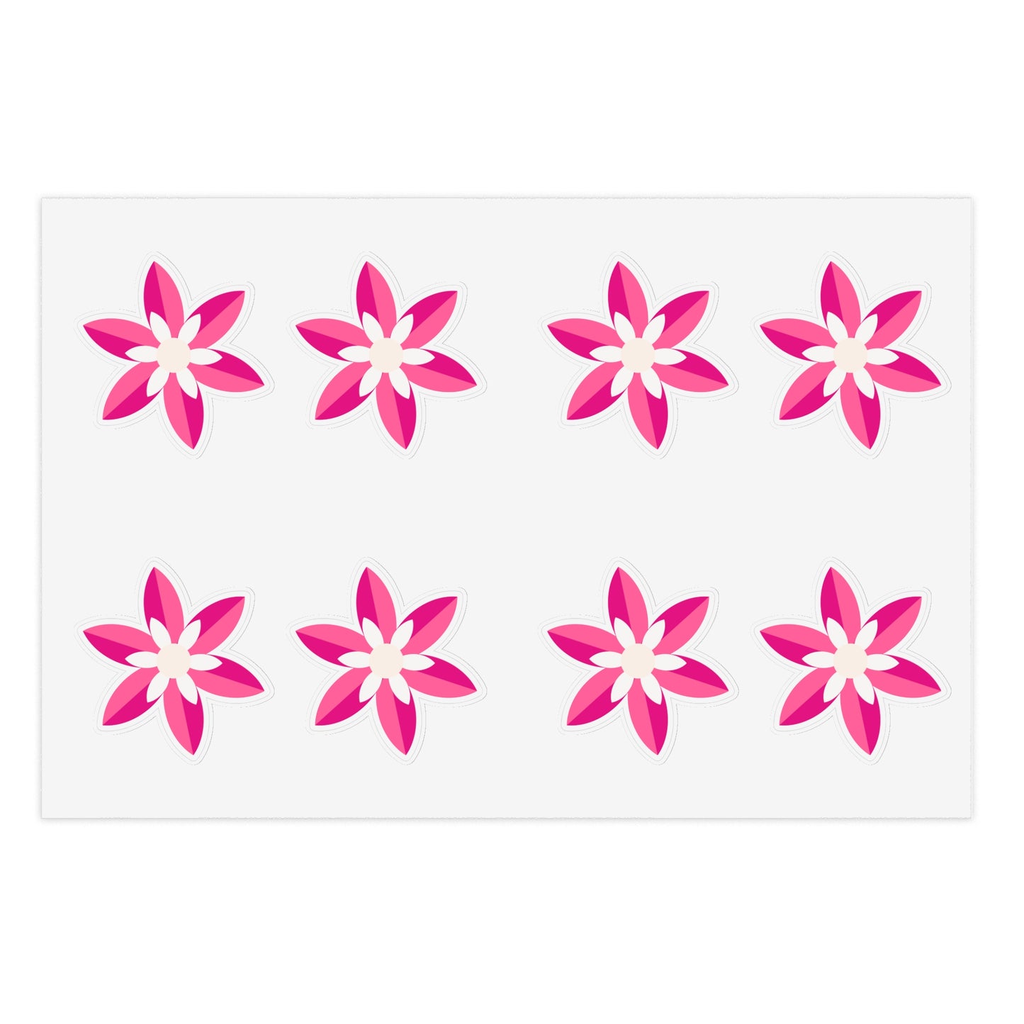 Cute Retro Pink Flower Stickers - Die Cut Sticker Sheet (8)