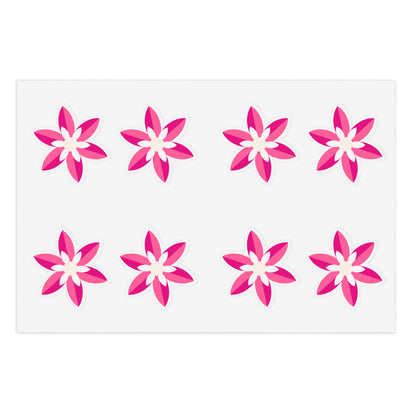 Cute Retro Pink Flower Stickers - Die Cut Sticker Sheet (8)