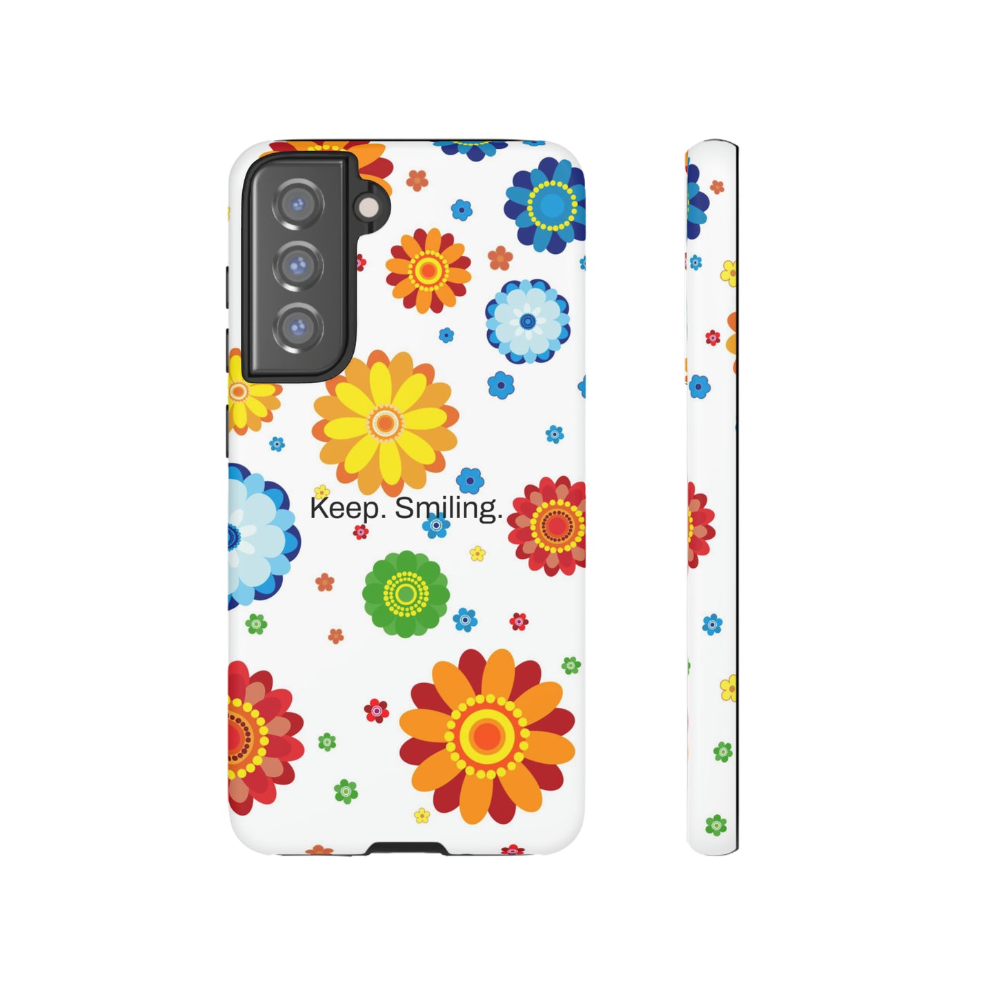 Keep. Smiling. / Dotted Flowers Samsung Case