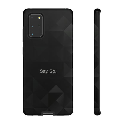 Say. So. / Black Grid Samsung Case