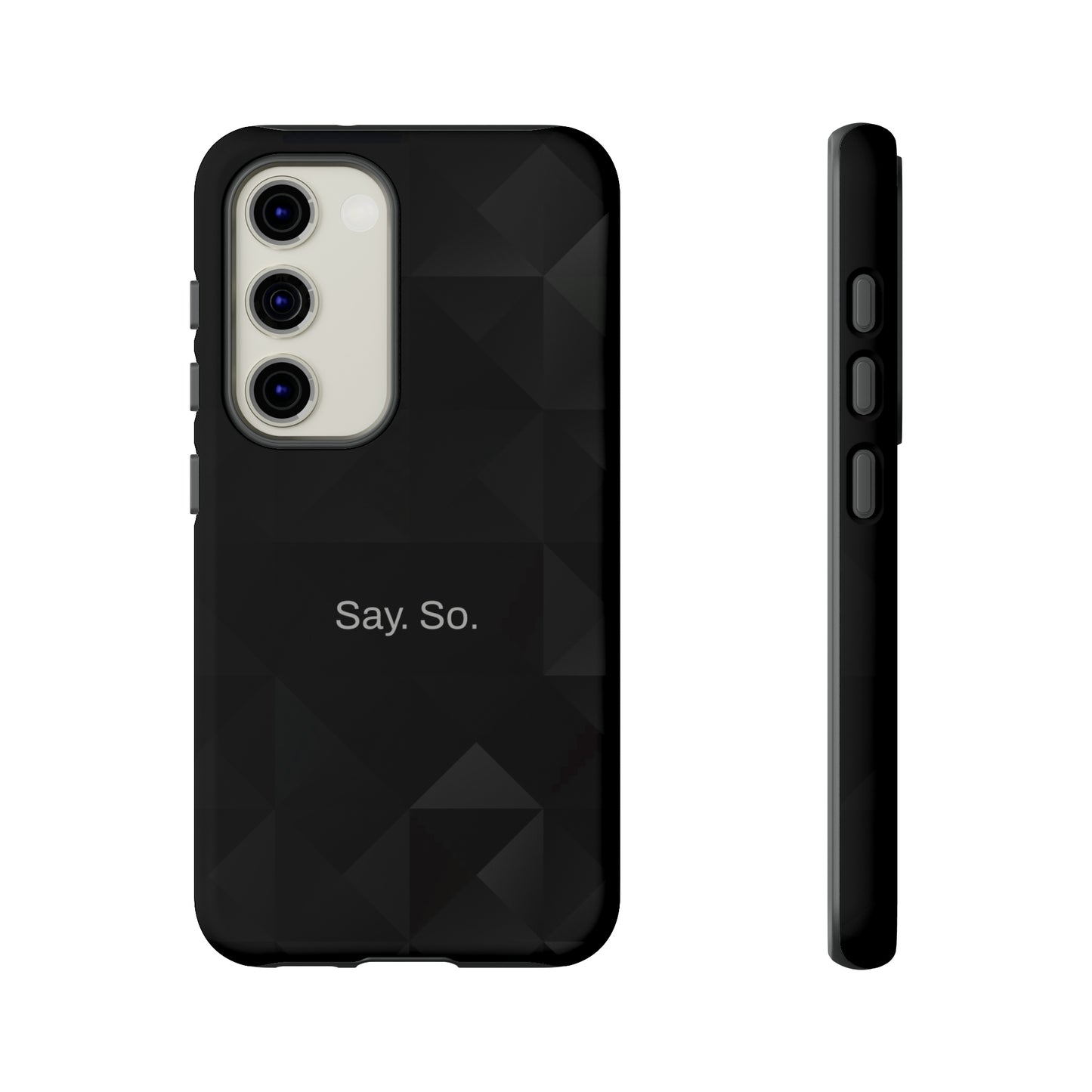 Say. So. / Black Grid Samsung Case