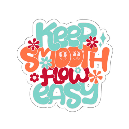 Keep Smooth and Flow Easy Retro Groovy Sticker - Kiss-Cut Sticker