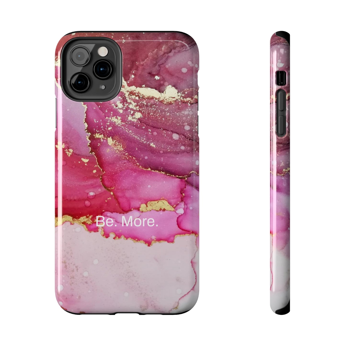 Be. More. / Pink Water Color Marble iPhone Case