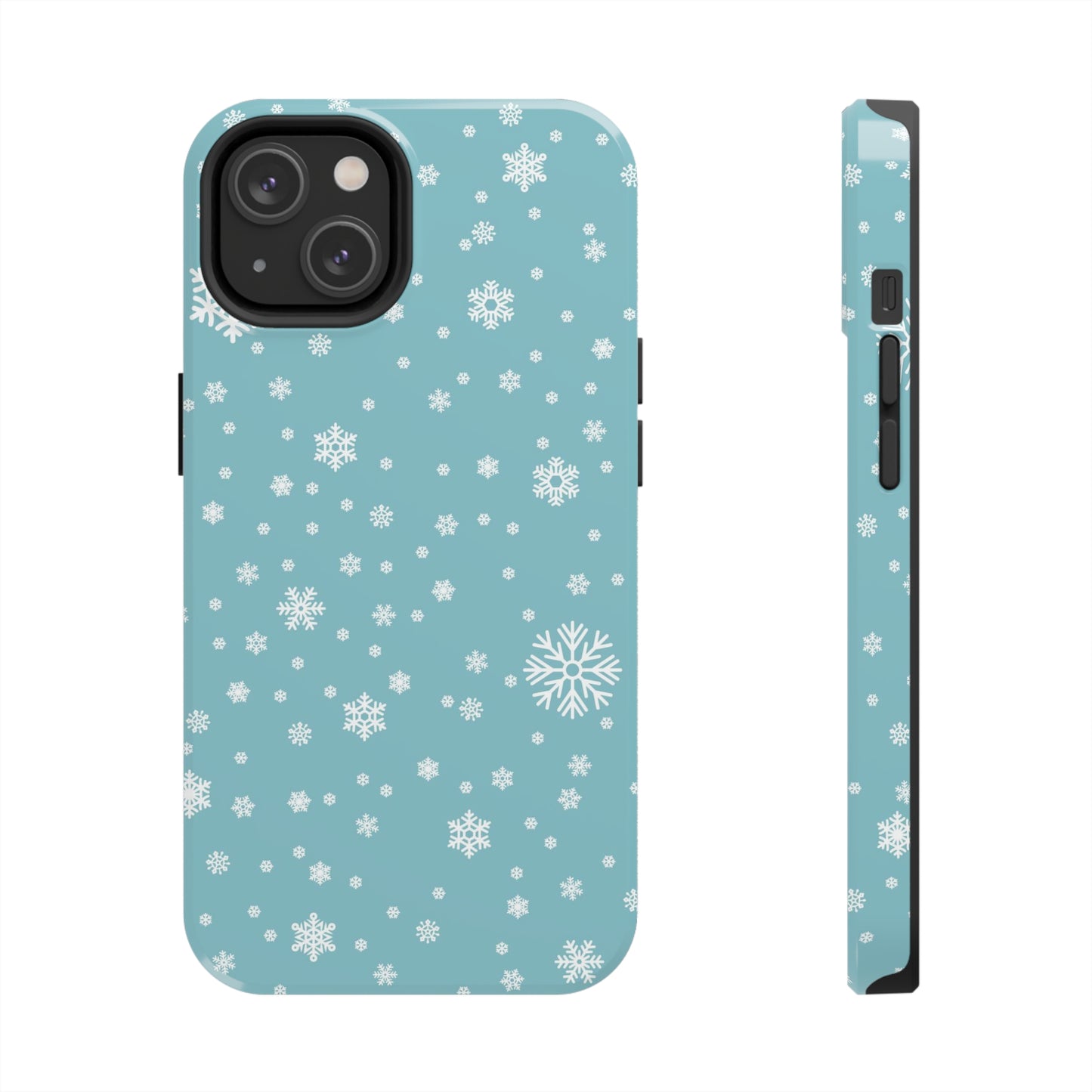 Christmas Snowflakes On Blue / iPhone Case