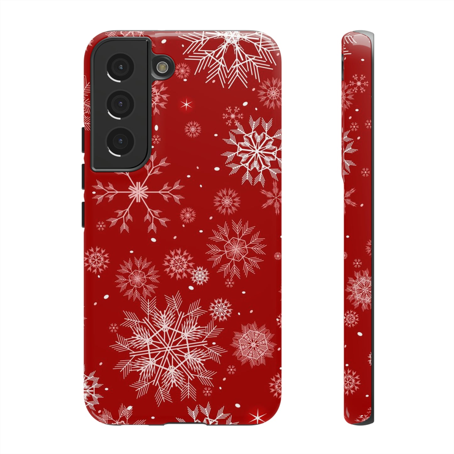 Christmas Snowflakes On Red / Samsung Case