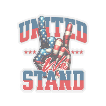 United We Stand | Divided We Fall | Patriotic Sticker | Peace Sticker | Red White And Blue Sticker | Hand Emoji