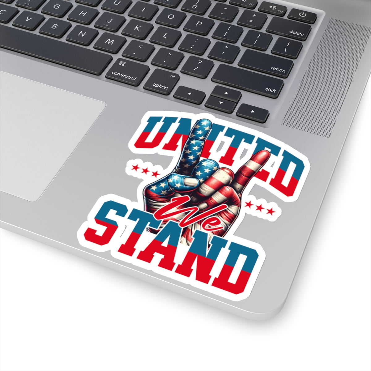 United We Stand | Divided We Fall | Patriotic Sticker | Peace Sticker | Red White And Blue Sticker | Hand Emoji