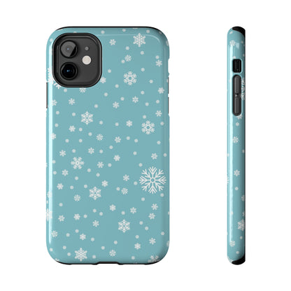 Christmas Snowflakes On Blue / iPhone Case