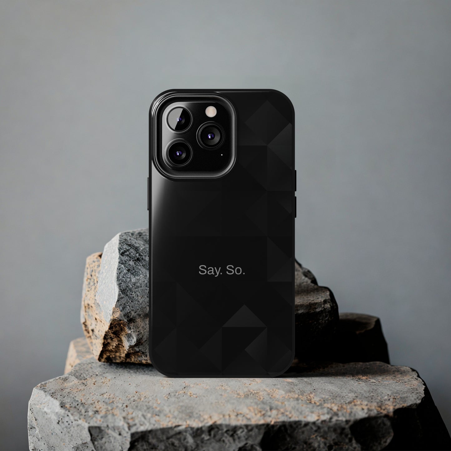 Say. So. / Black Grid iPhone Case