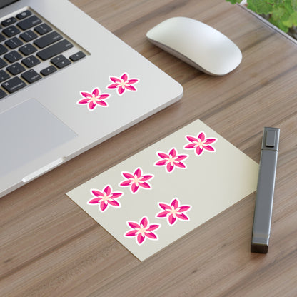 Cute Retro Pink Flower Stickers - Die Cut Sticker Sheet (8)