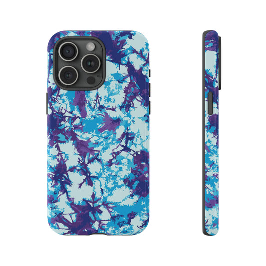 iPhone 15 Series Violet & Blue Tie Dye / Tough Case