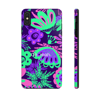 Oh. Yeah. / Neon Flowers iPhone Case