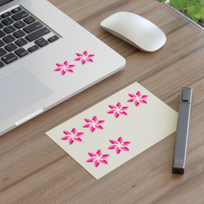 Cute Retro Pink Flower Stickers - Die Cut Sticker Sheet (8)