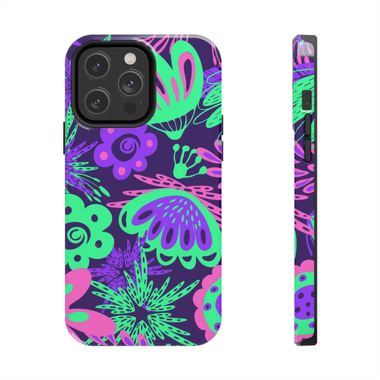 Neon Flowers Only / iPhone Case