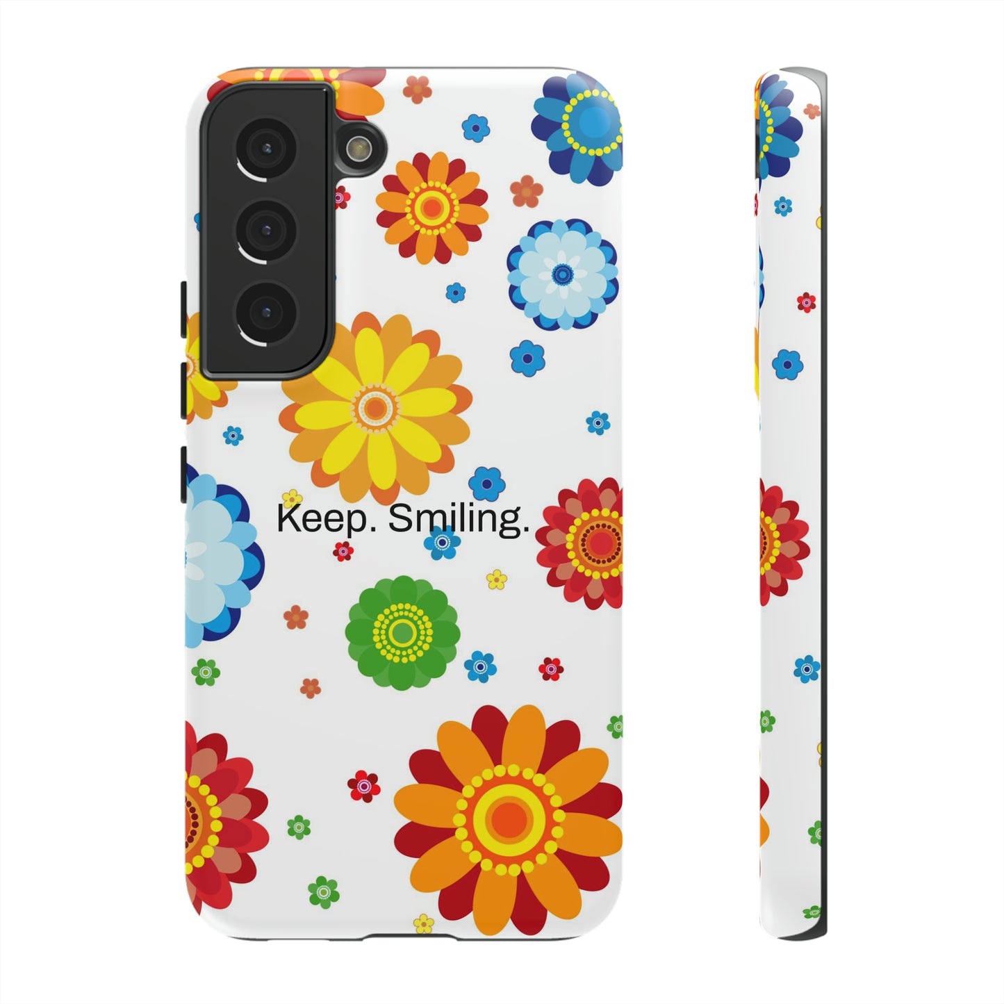 Keep. Smiling. / Dotted Flowers Samsung Case