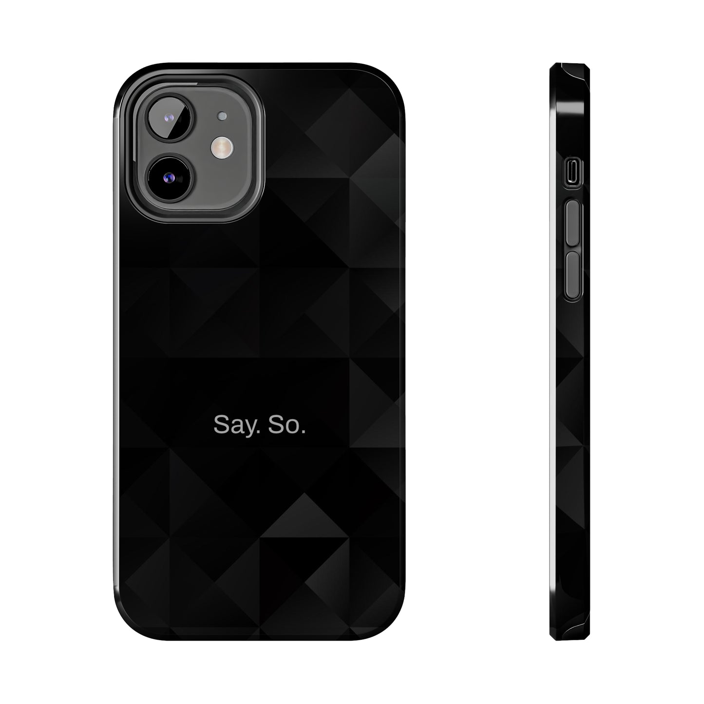 Say. So. / Black Grid iPhone Case