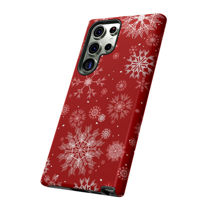 Christmas Snowflakes On Red / Samsung Case