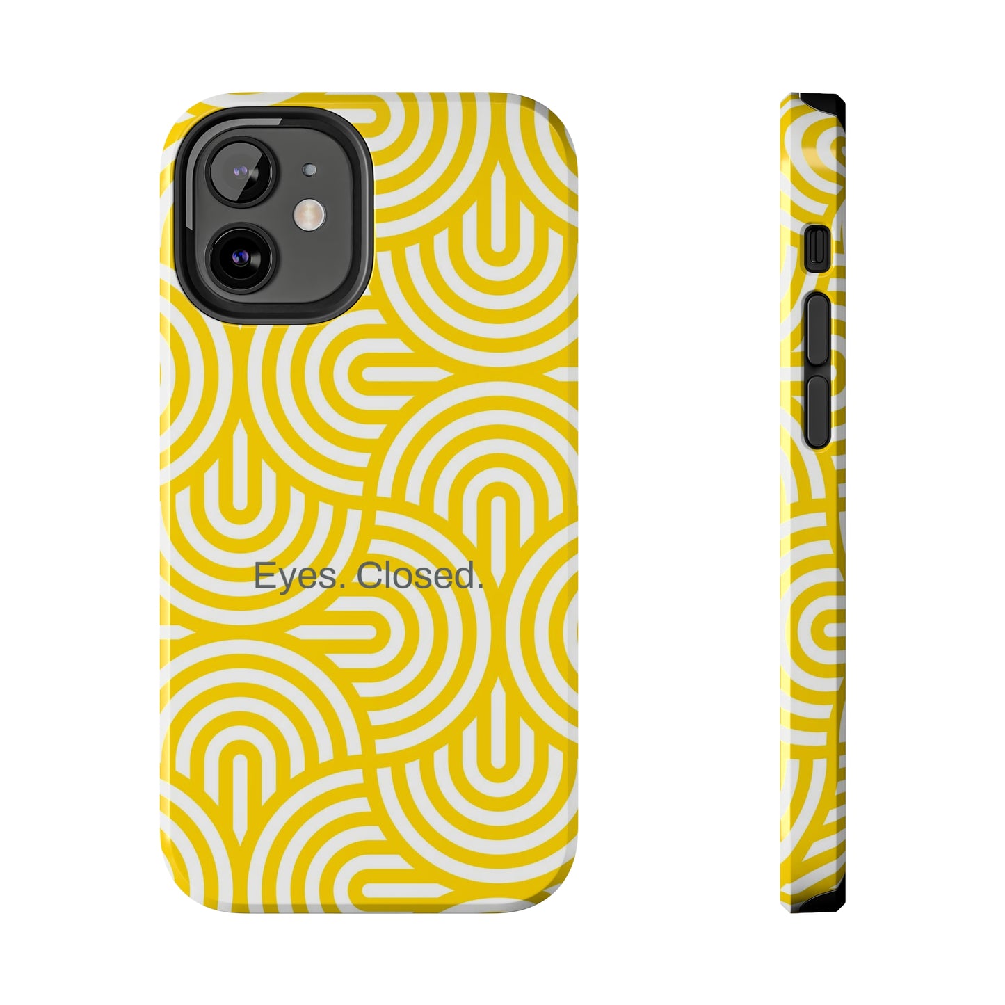 Eyes. Closed. / Yellow Geo iPhone Case