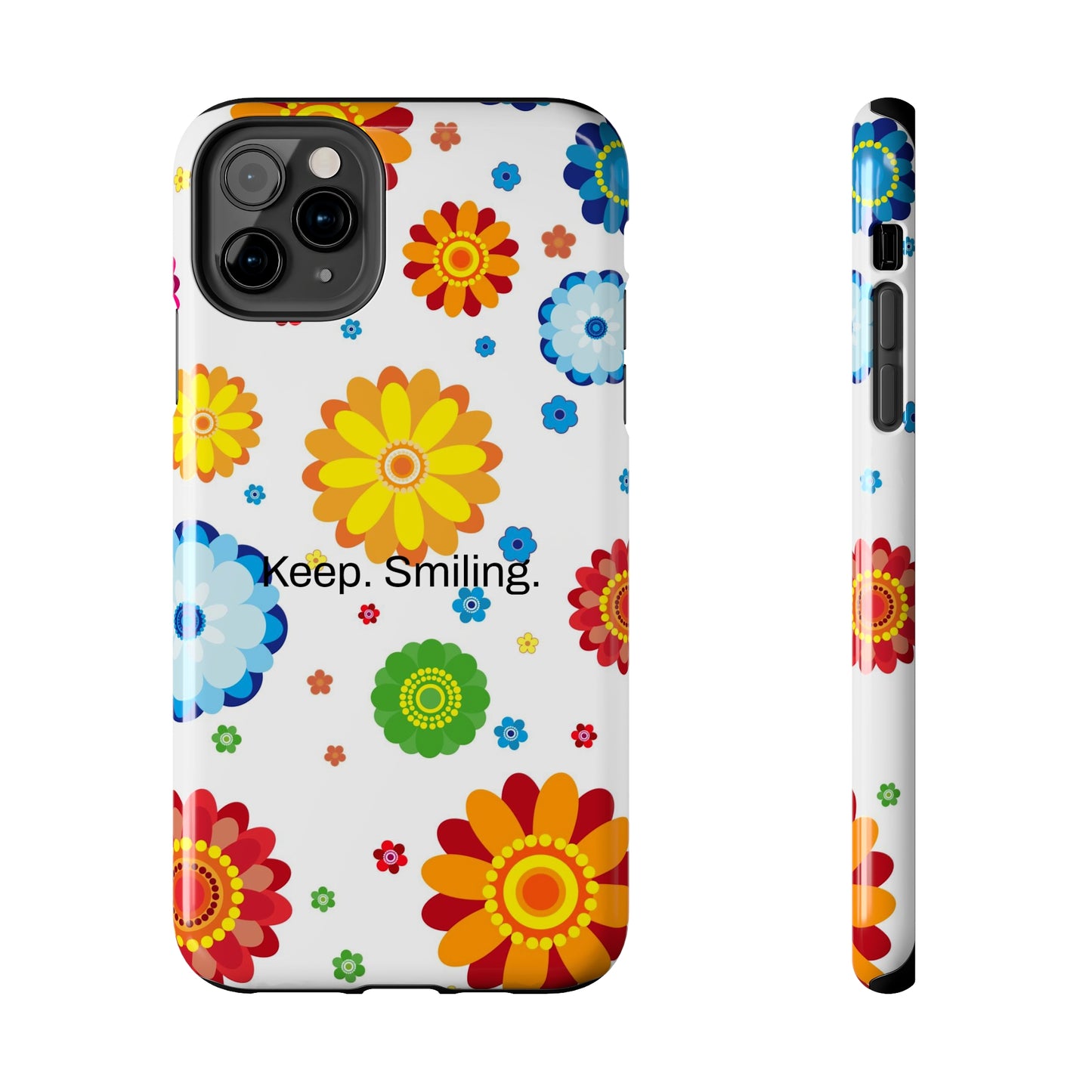 Keep. Smiling. / Dotted Flowers iPhone Cases