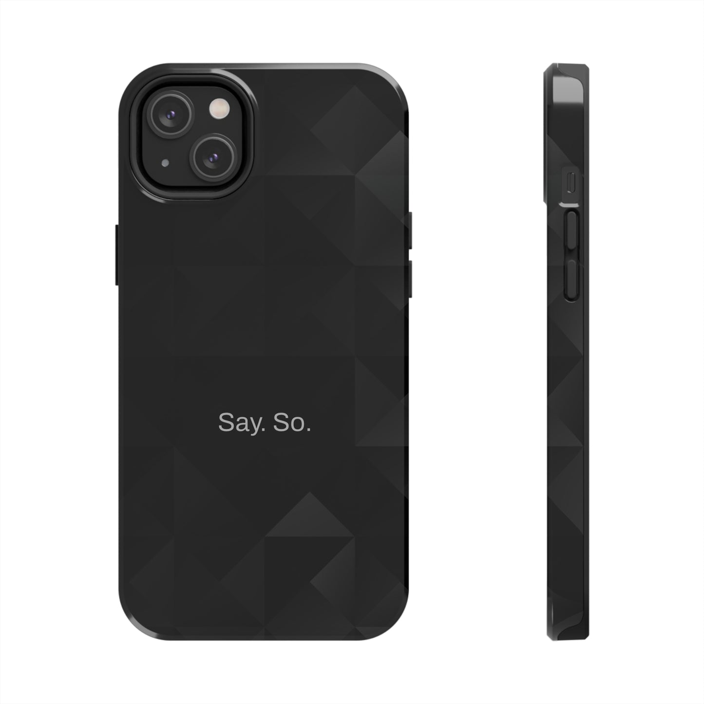 Say. So. / Black Grid iPhone Case