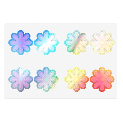 Cute Retro Pink Flower Stickers - Die Cut Sticker Sheet (6)