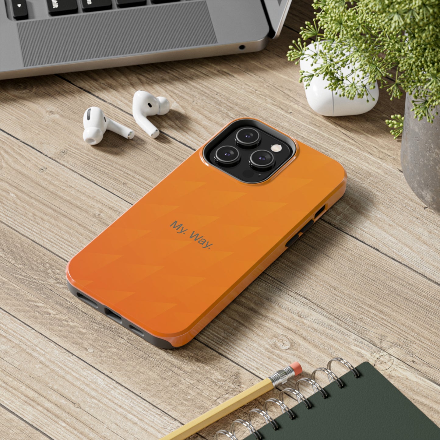 My. Way. / Orange Triangle iPhone case