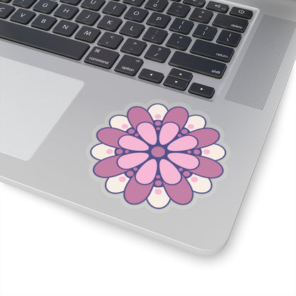 Cute Pink Retro Flower Sticker - Kiss-Cut Sticker (1)