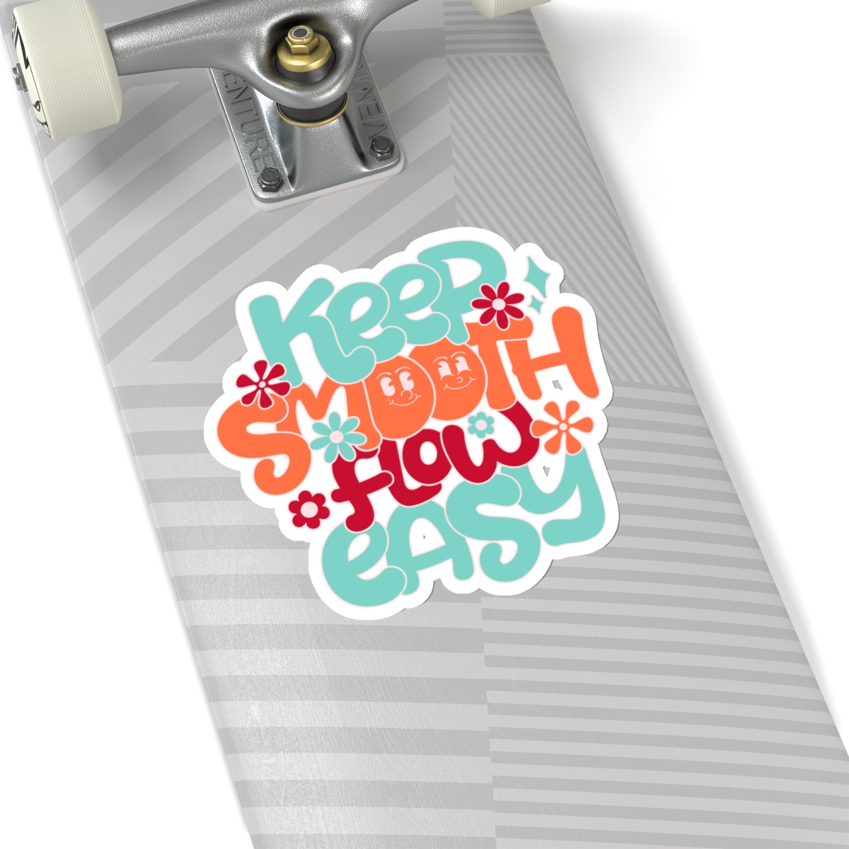 Keep Smooth and Flow Easy Retro Groovy Sticker - Kiss-Cut Sticker