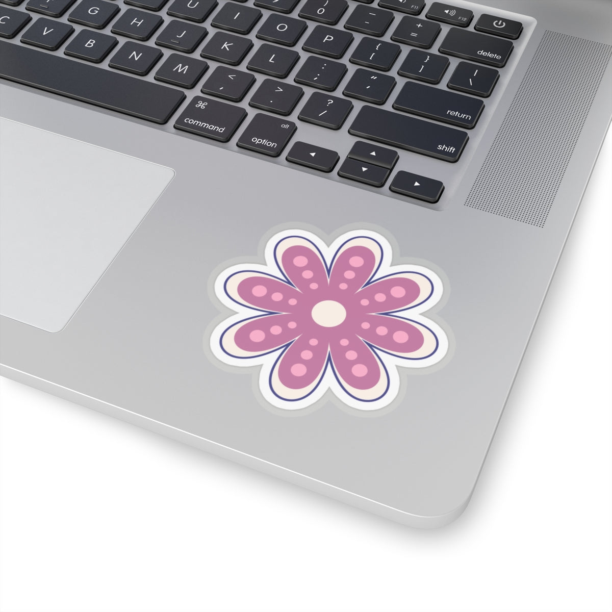 Cute Retro Pink Flower Sticker - Kiss-Cut Sticker (6)