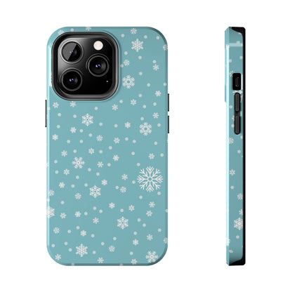 Christmas Snowflakes On Blue / iPhone Case