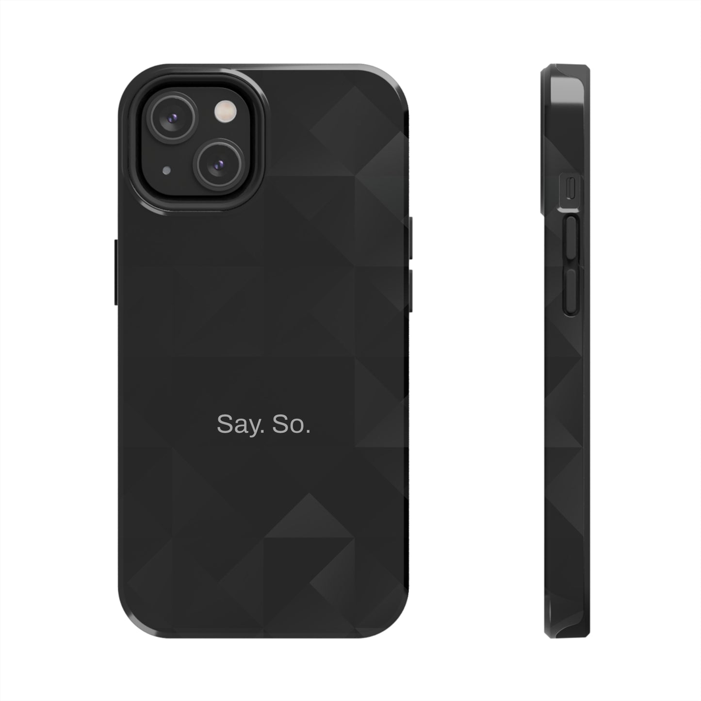 Say. So. / Black Grid iPhone Case