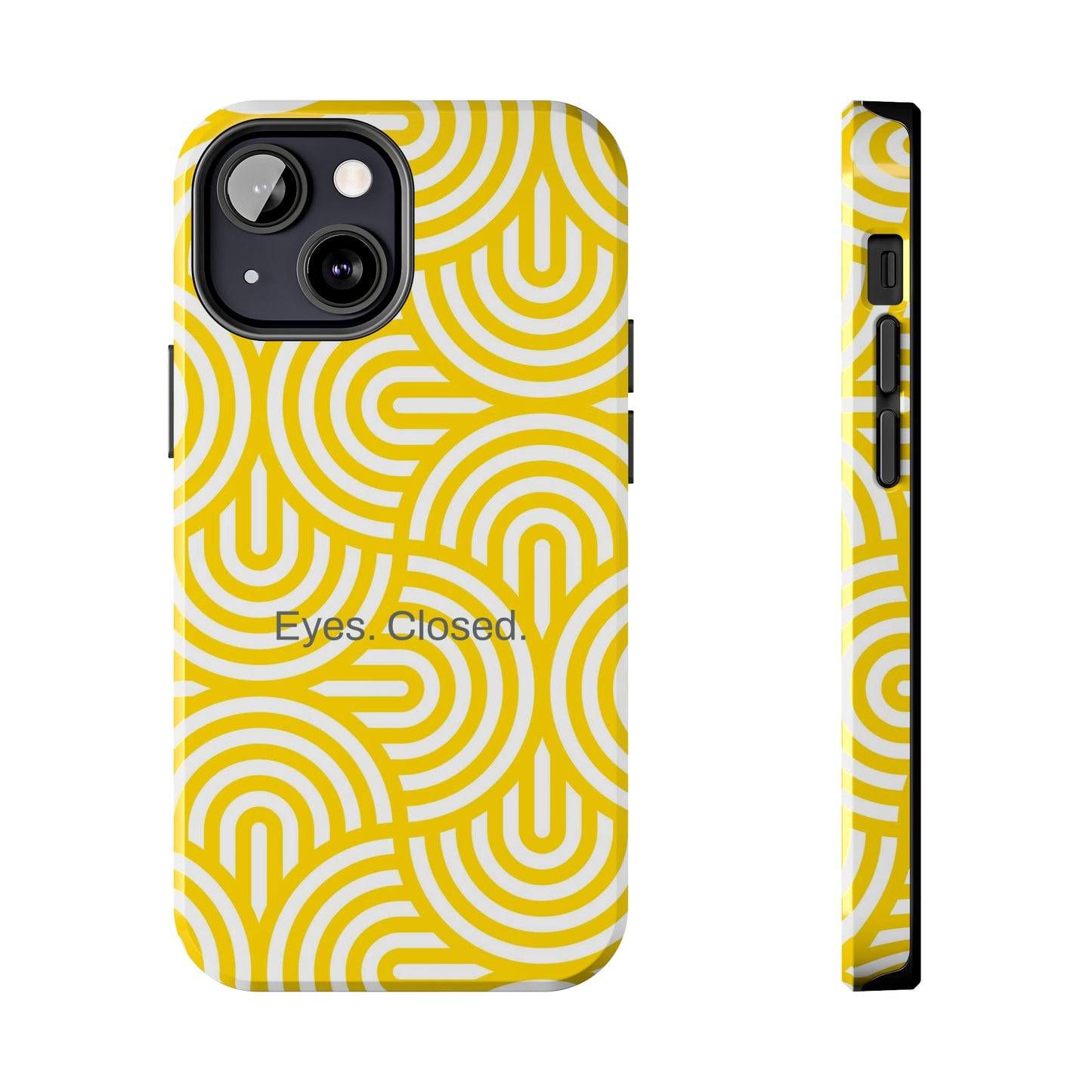 Eyes. Closed. / Yellow Geo iPhone Case