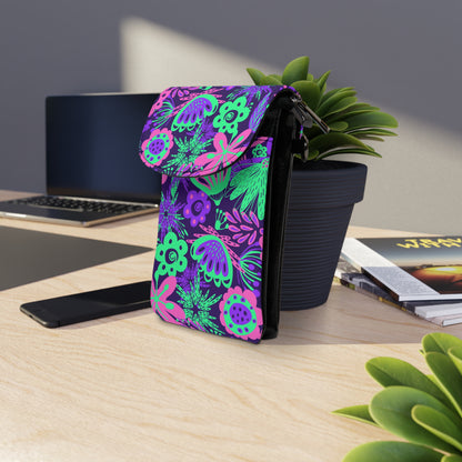 Neon Flowers Crossbody Phone Case