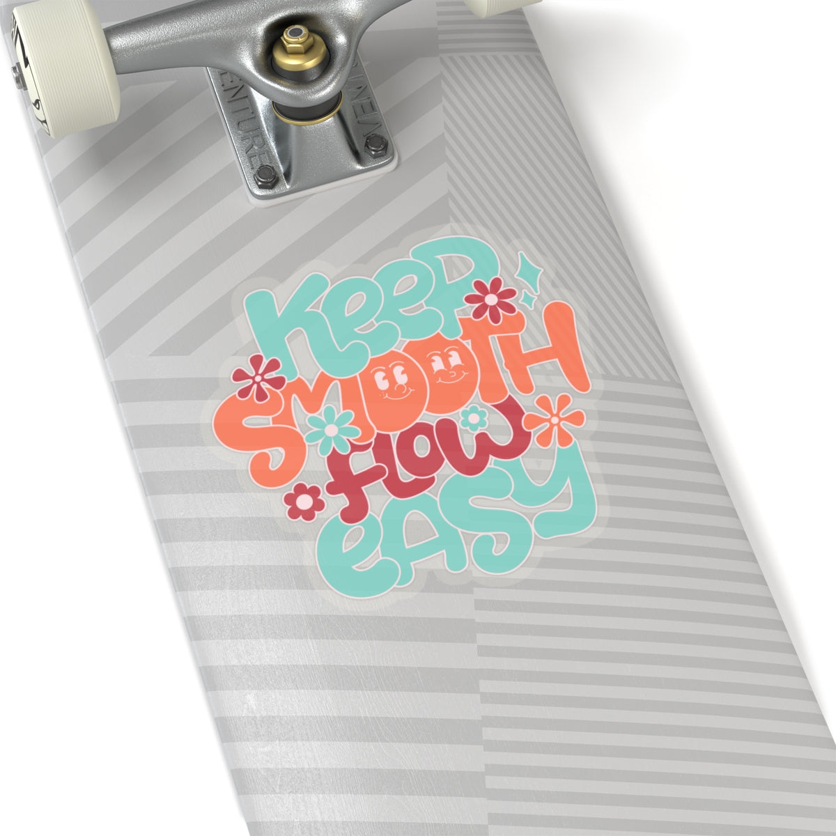 Keep Smooth and Flow Easy Retro Groovy Sticker - Kiss-Cut Sticker