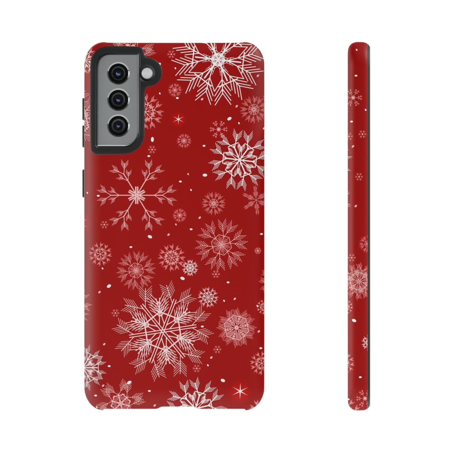 Christmas Snowflakes On Red / Samsung Case