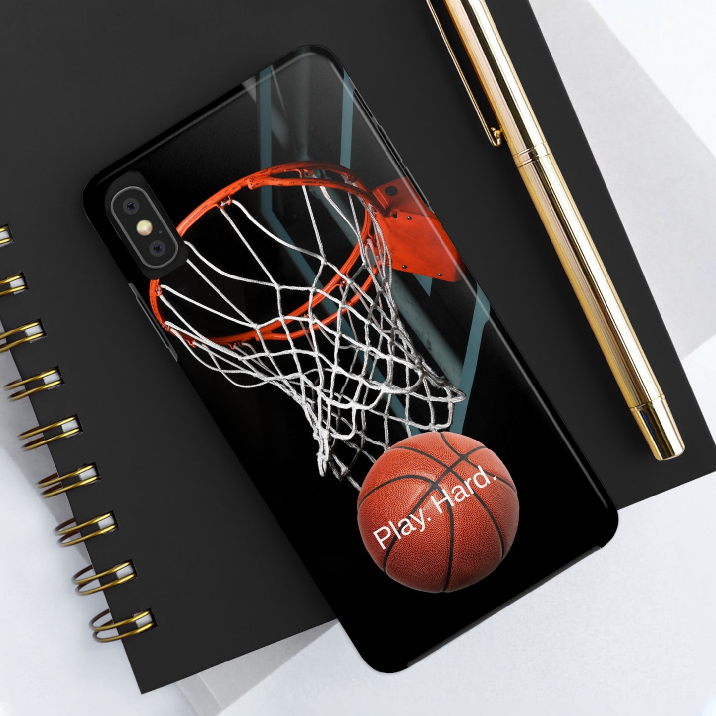 Play. Hard. / Basketball iPhone Case