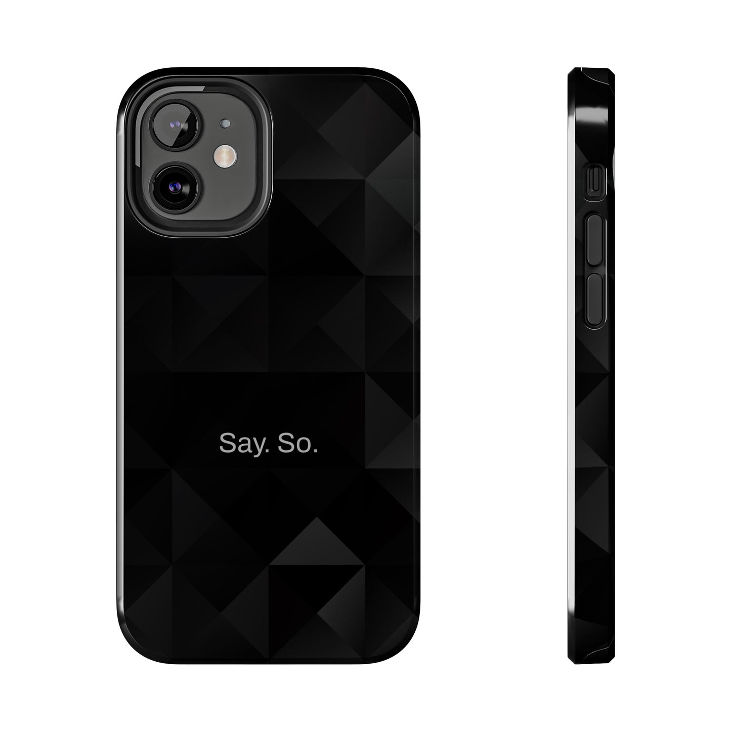 Say. So. / Black Grid iPhone Case