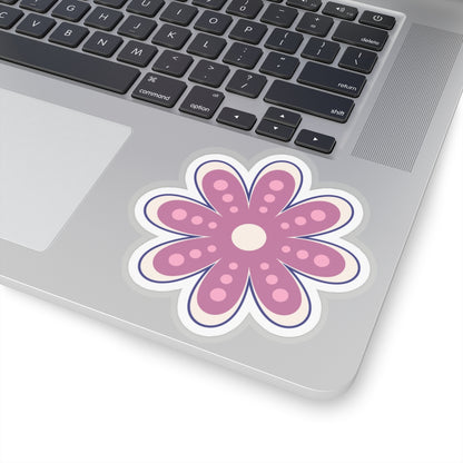 Cute Retro Pink Flower Sticker - Kiss-Cut Sticker (6)