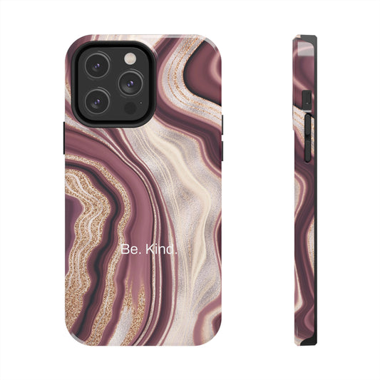 Be. Kind. / Natural Marble iPhone Cases