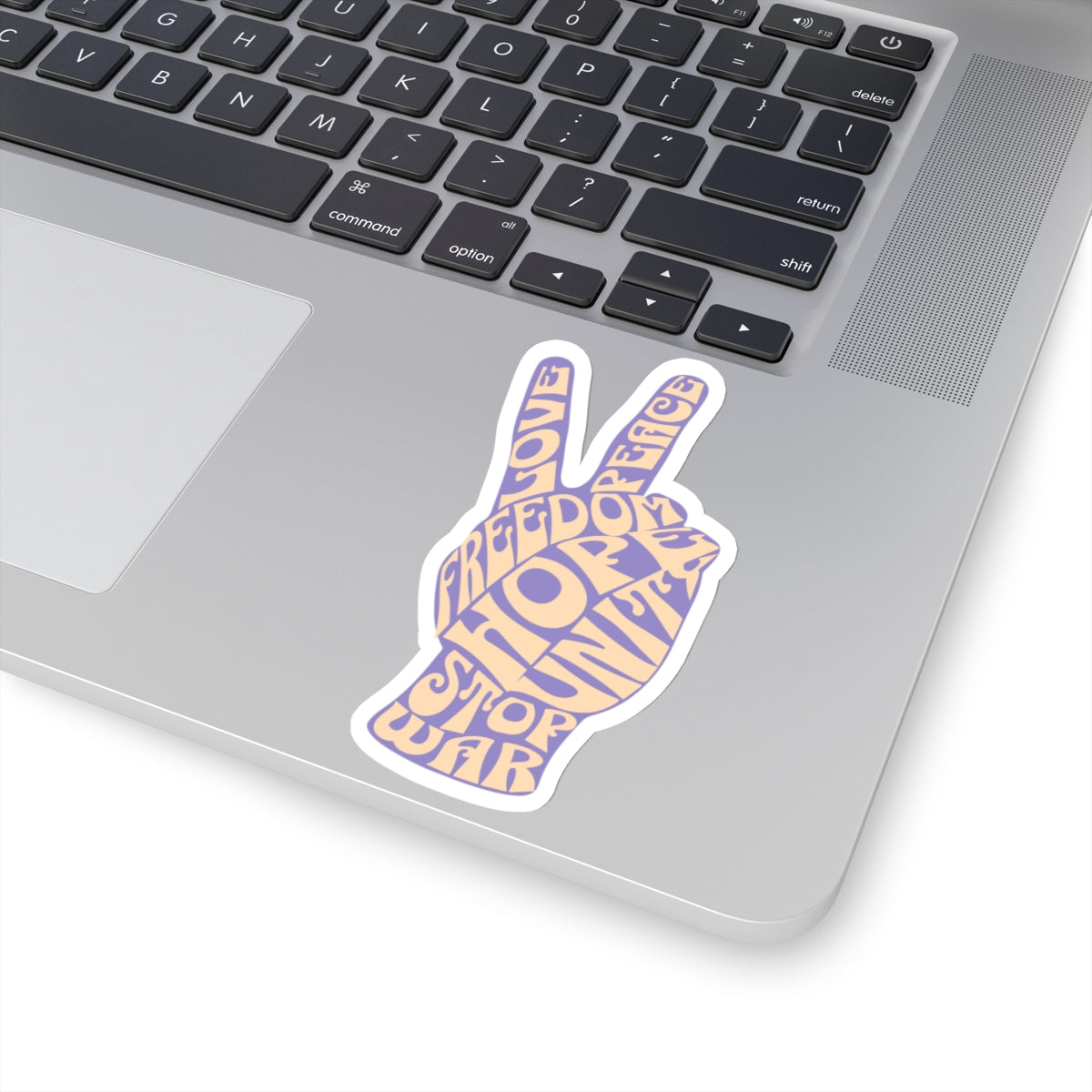 Retro 60's Peace Out Hand Sticker - Kiss-Cut Sticker