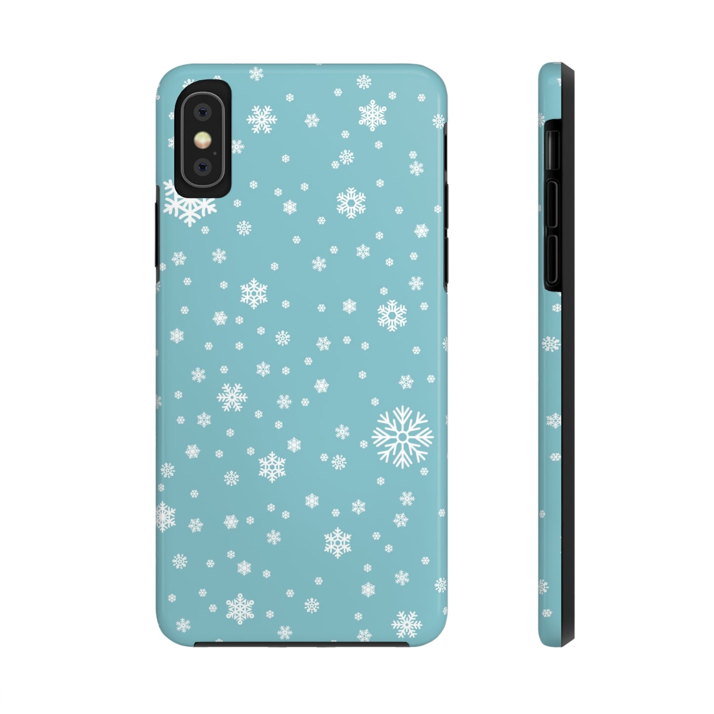 Christmas Snowflakes On Blue / iPhone Case