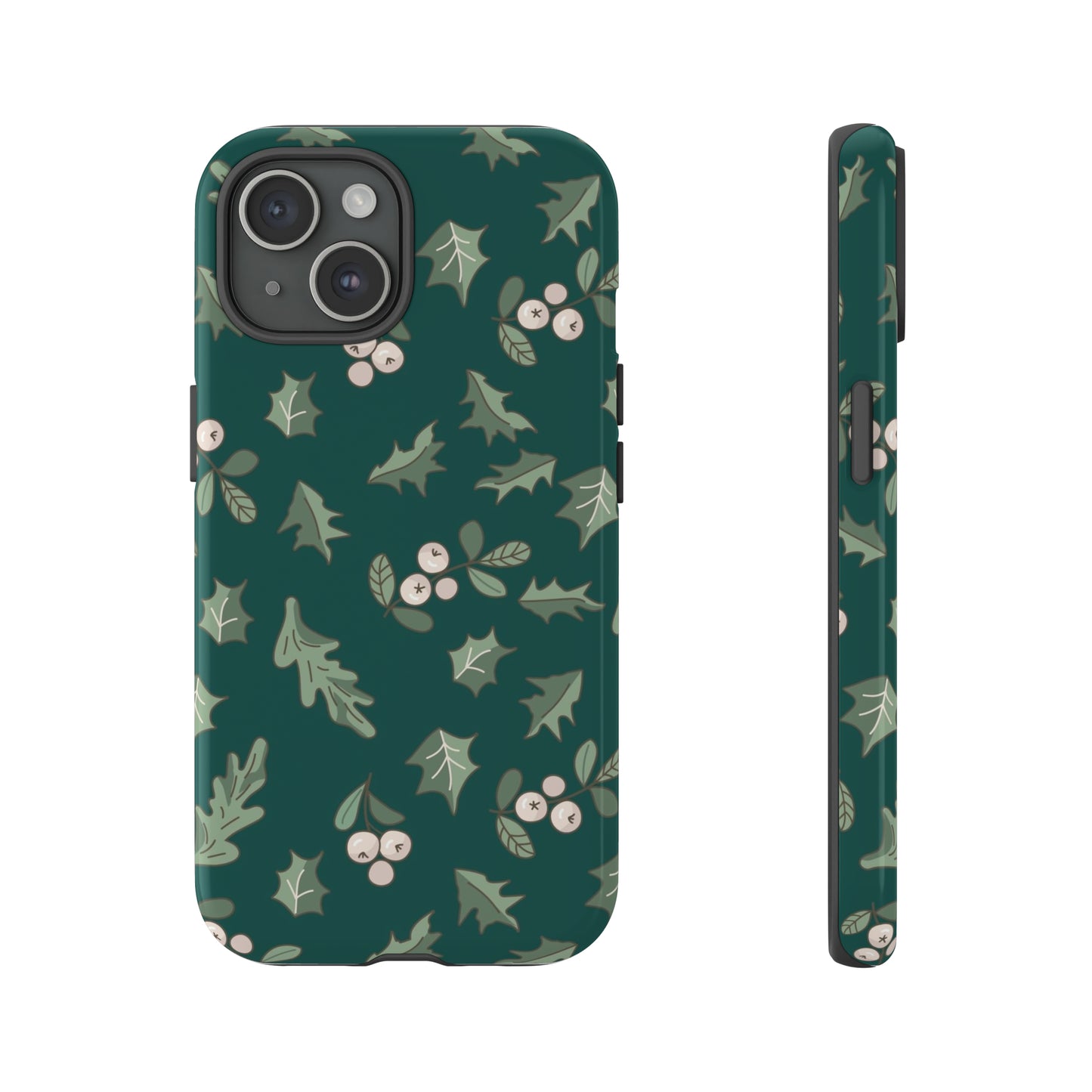 iPhone 15 Series Christmas Mistletoe & Holly / Tough Case