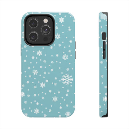 Christmas Snowflakes On Blue / iPhone Case